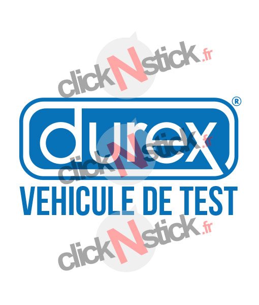 stickers Durex véhicule de test