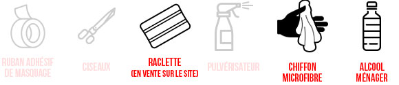 matériel pour appliquer un sticker de petite taille