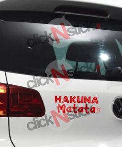 sticker autocollant roi lion hakuna matata pour voiture