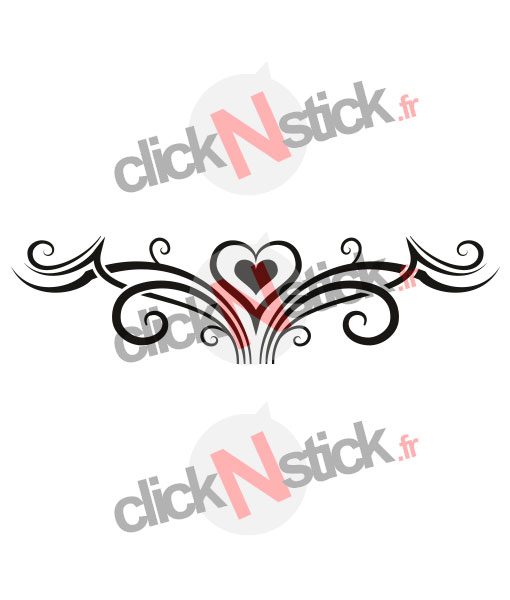 stickers décoration coeur tribal pour chambre tête de lit