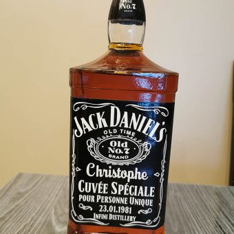étiquette personnalisée pour bouteille de whisky Jack Daniel's