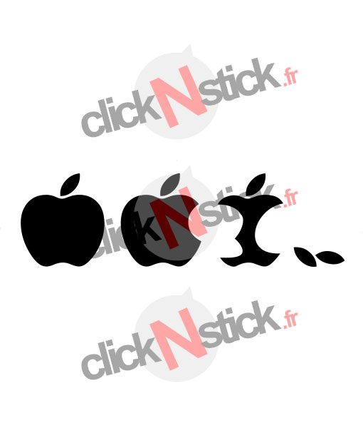 stickers logo apple croqué humour