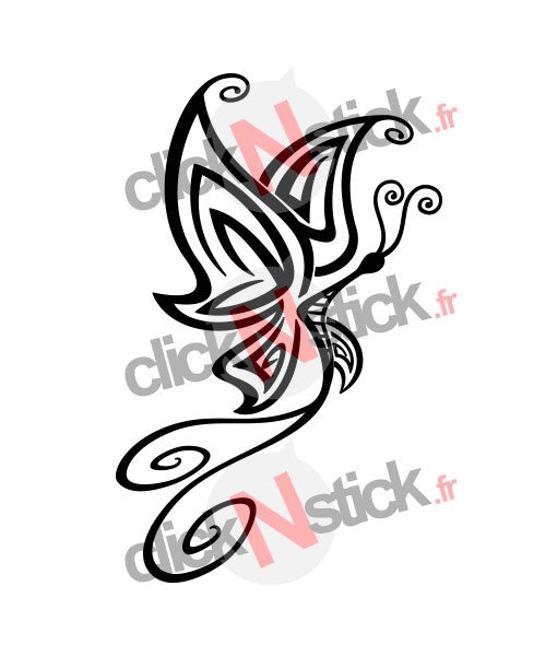 stickers papillon butterfly tribal