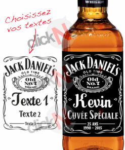 bouteille whisky jack daniels personnalisée pour anniversaires, fêtes, noël