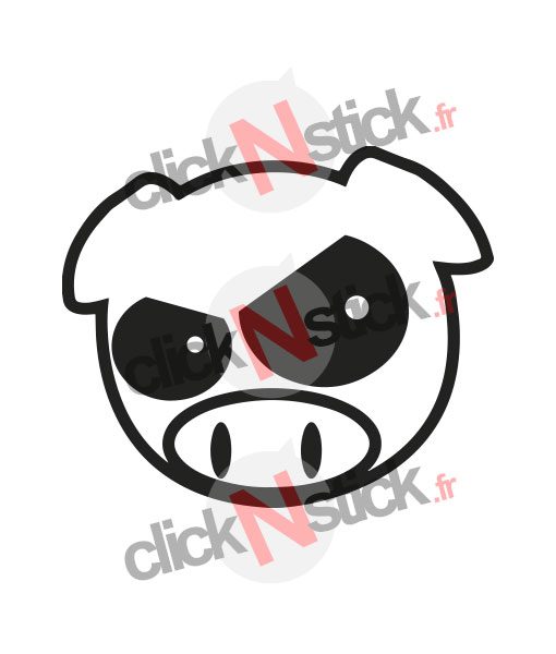 sticker pig jdm subaru en colère