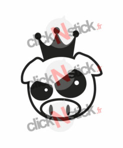 sticker king pig jdm roi cochon