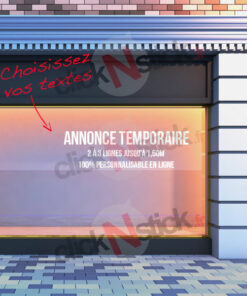 votre publicité temporaire vitrine personnalisée en ligne