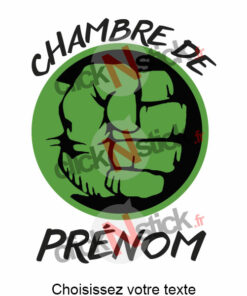 sticker hulk avec prénom pour chambre d'enfant