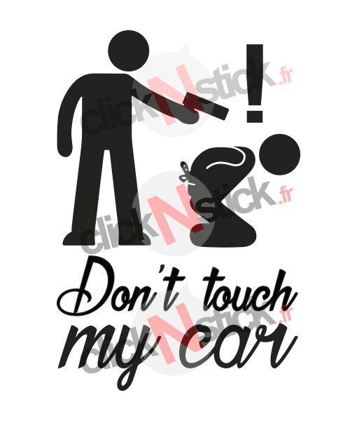 don't touch my car pistolet gun stickers