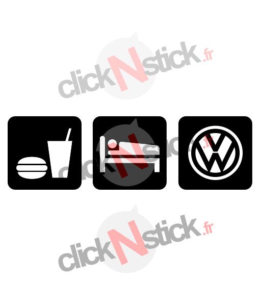 eat sleep volkswagen stickers 3