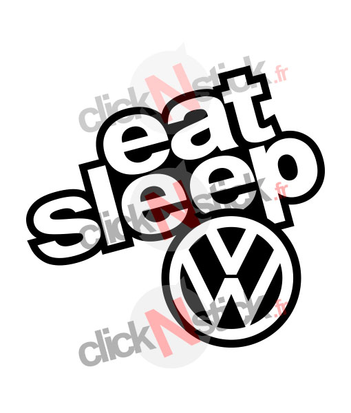 eat sleep volkswagen stickers