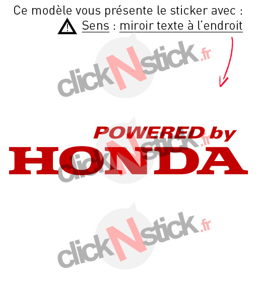 sticker miroir powered by Honda