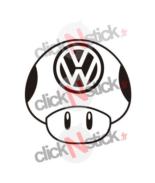 1up champignon mushroom volkswagen vw toad stickers