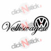 volkswagen écriture calligraphiée avec logo stickers