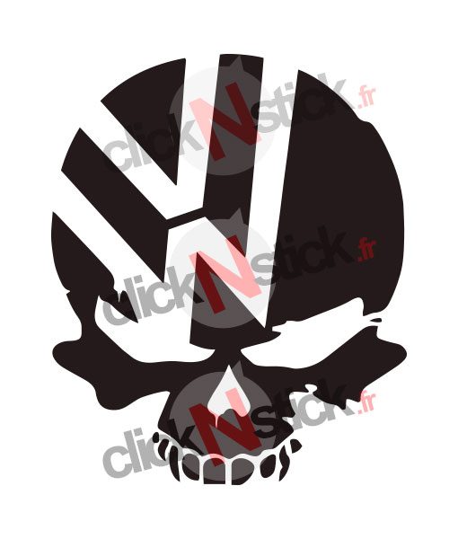 vw volkswagen skull crane stickers