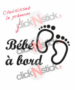 Bébé à bord prénom personnalisable stickers