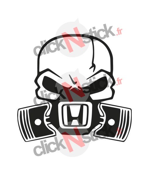Honda skull crâne sticker