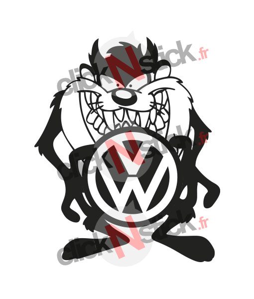 Taz cartoon Volkswagen VW sticker