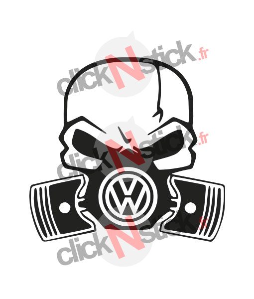 Volkswagen vw skull crâne sticker