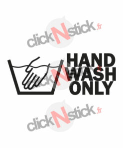 hand wash only lavage à la main sticker