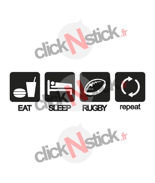 eat sleep rugby repeat sticker