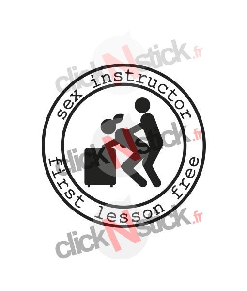 sex instructor first lesson free sticker