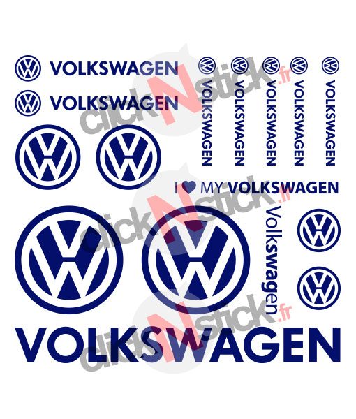 Planche d'autocollants volkswagen vw
