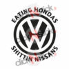 VW eating hondas shittin nissans sticker