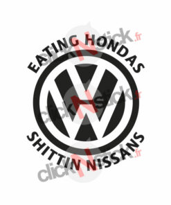 VW eating hondas shittin nissans sticker