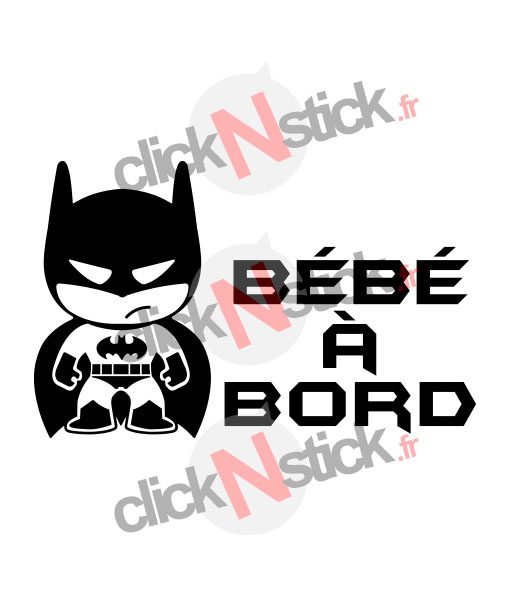 sticker bébé à bord batman