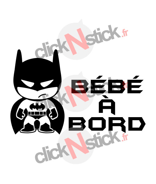 Bébé à bord Batman (pour fond clair)