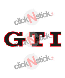 Stickers 2 couleurs logo GTI pour personnaliser calandre de golf 6