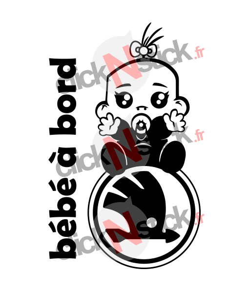 Stickers bébé à bord skoda garçon ou fille