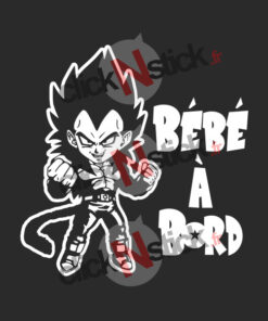 Bébé à bord Vegeta Dragon Ball Z sticker pour fond sombre