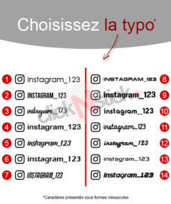 Stickers instagram personnalisable : choix de l'écriture