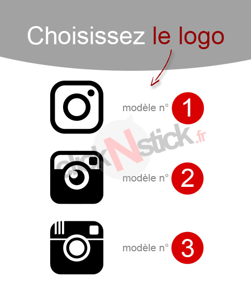 Sticker instagram personnalisable : choix du logo