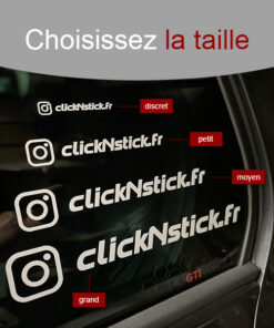 Autocollant instagram personnalisable : choix de la taille