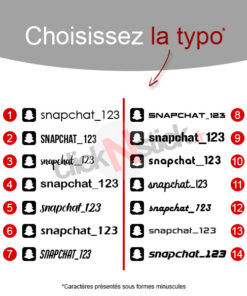 Stickers snap personnalisable : choix de l'écriture