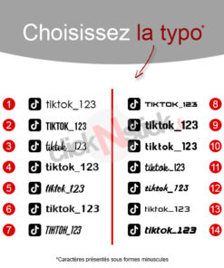 Stickers tiktok personnalisable : choix de l'écriture