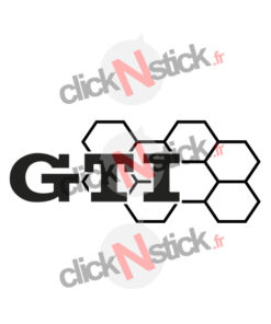 sticker logo golf GTI alvéoles