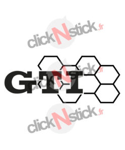 sticker logo golf GTI alvéoles nid d'abeilles