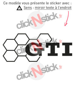 sticker logo golf GTI alvéoles nid d'abeille miroir