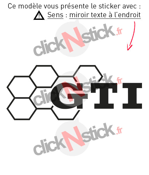 sticker logo golf GTI alvéoles nid d'abeille miroir