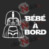 Sticker autocollant Bébé à bord Dark Vador Star Wars pour fond sombre