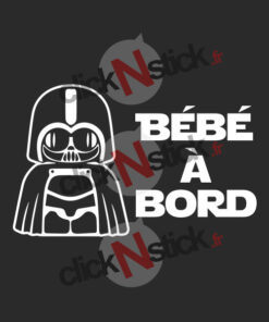 Sticker autocollant Bébé à bord Dark Vador Star Wars pour fond sombre