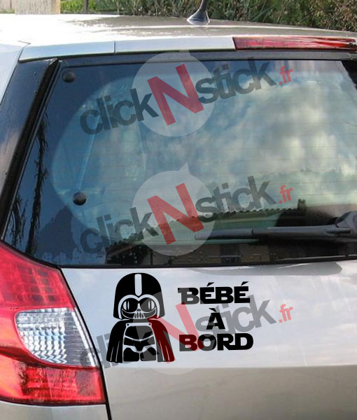 Stickers bébé à bord star wars Darth Vader Dark Vador pour fond clair