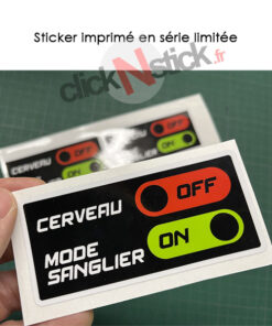 Sticker cerveau OFF Mode sanglier ON