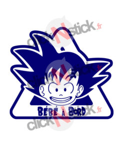 Stickers bébé à bord dragon ball son goku sangoku pour fond clair