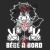 Sticker autocollant bébé à bord Izuku Midoriya deku du manga my hero academia pour fond sombre