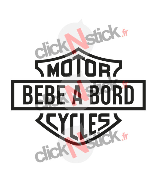 Sticker bébé biker à bord thème Harley Davidson